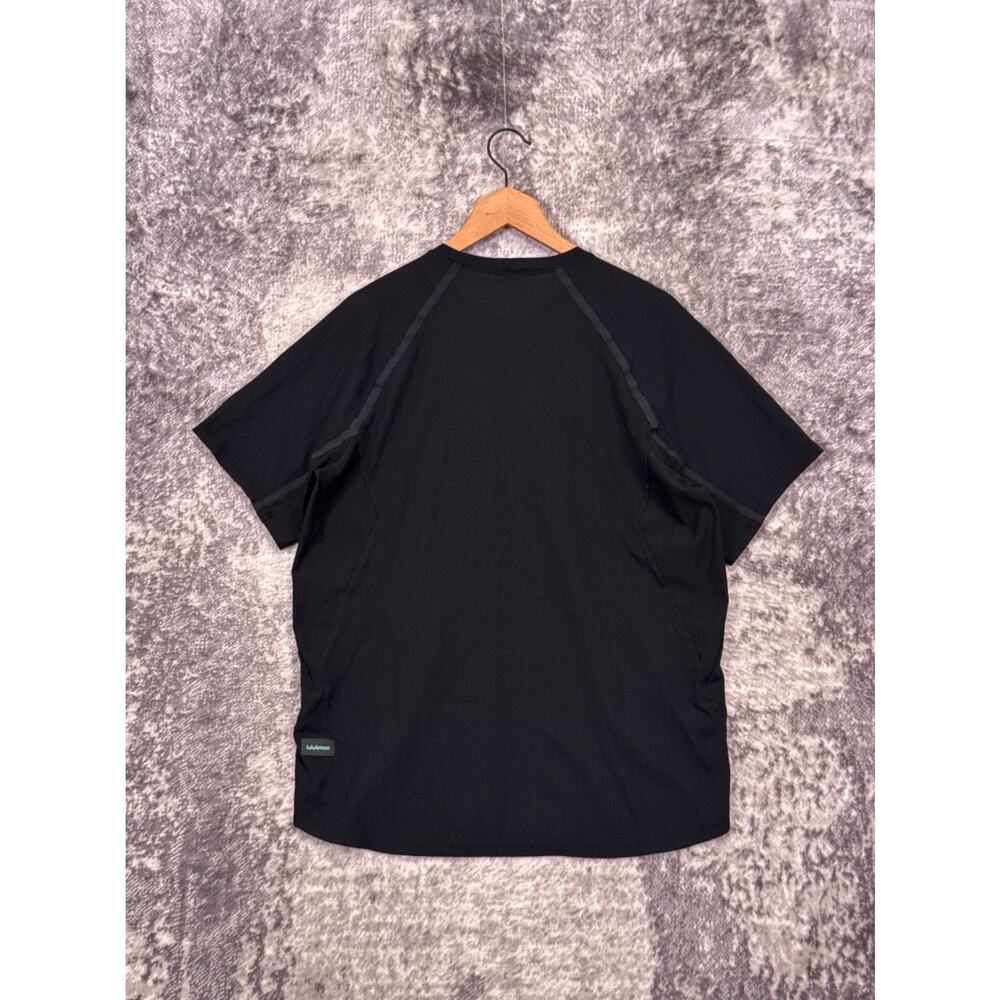Lululemon Ventilated Hiking Shirt Medium Mens Black Short Sleeve - Picture 3 of 7
